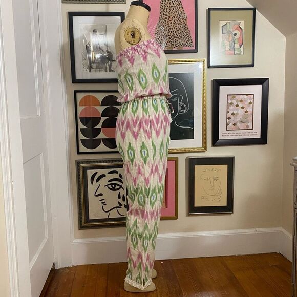 Calypso St Barth Women’s Size Small Garudi Jumpsuit Coconut Ikat Pattern NWT - Picture 3 of 8